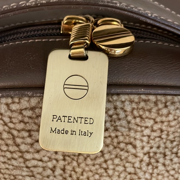 Borbonese Redwall Suede Textured Brown Dual Handle Satchel Bag EUC - Picture 5 of 16